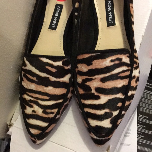 Nine West Shoes - New Nine West Leather Flats Animal Print size 6